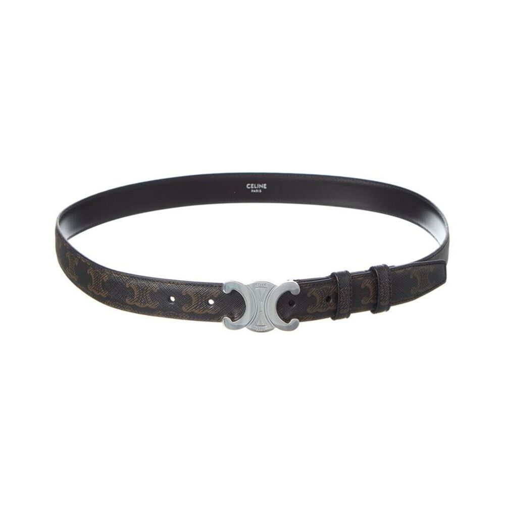 Celine Triomphe Medium Canvas Belt, Brown